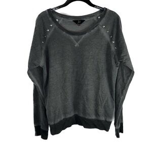 Jack Sweater Lightweight Long Sleeve Studded 80s style Pullover Crewneck Top